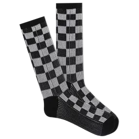 K.Bell Men's Checker Pattern Boot Crew Sock