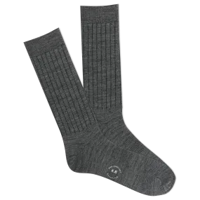 K.Bell Men's Classic Comfort Fit Wool Blend Ribbed Crew Sock