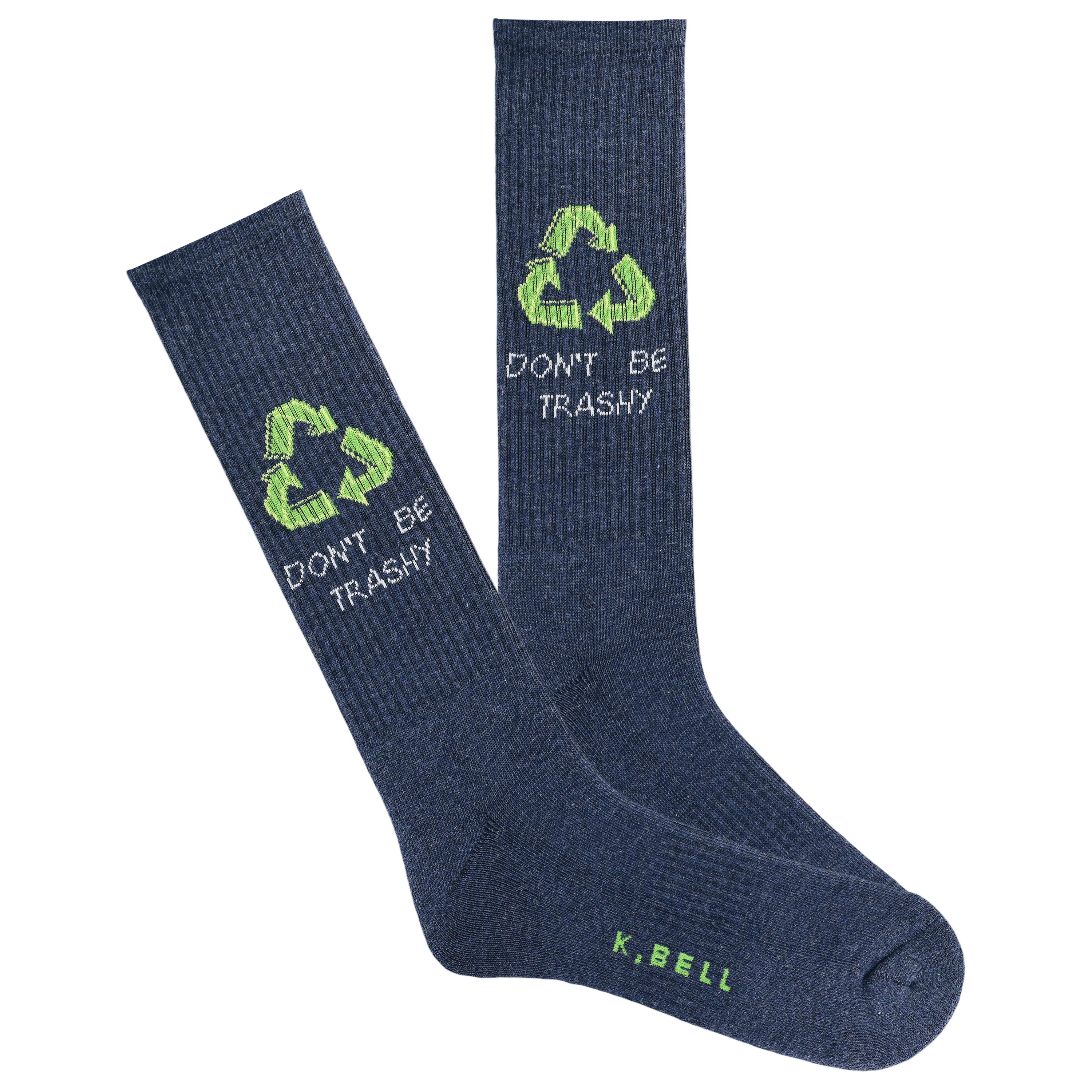 K.Bell Men's Don't Be Trashy Active Crew Sock