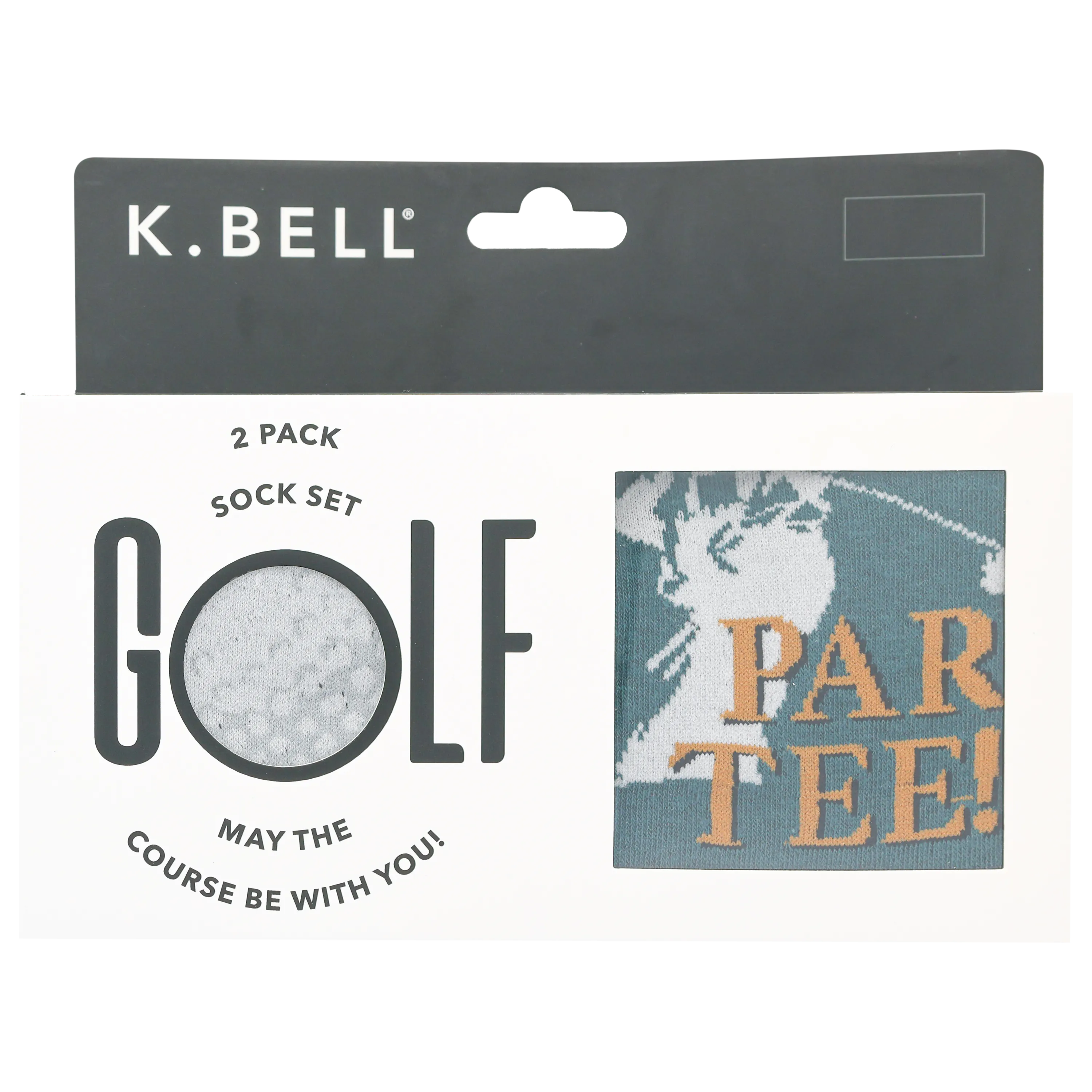 K.Bell Men's Down to Par Tee Crew Sock 2 Pair Pack Gift Box