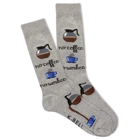 K.Bell Men's No Coffee No Workee Crew Sock