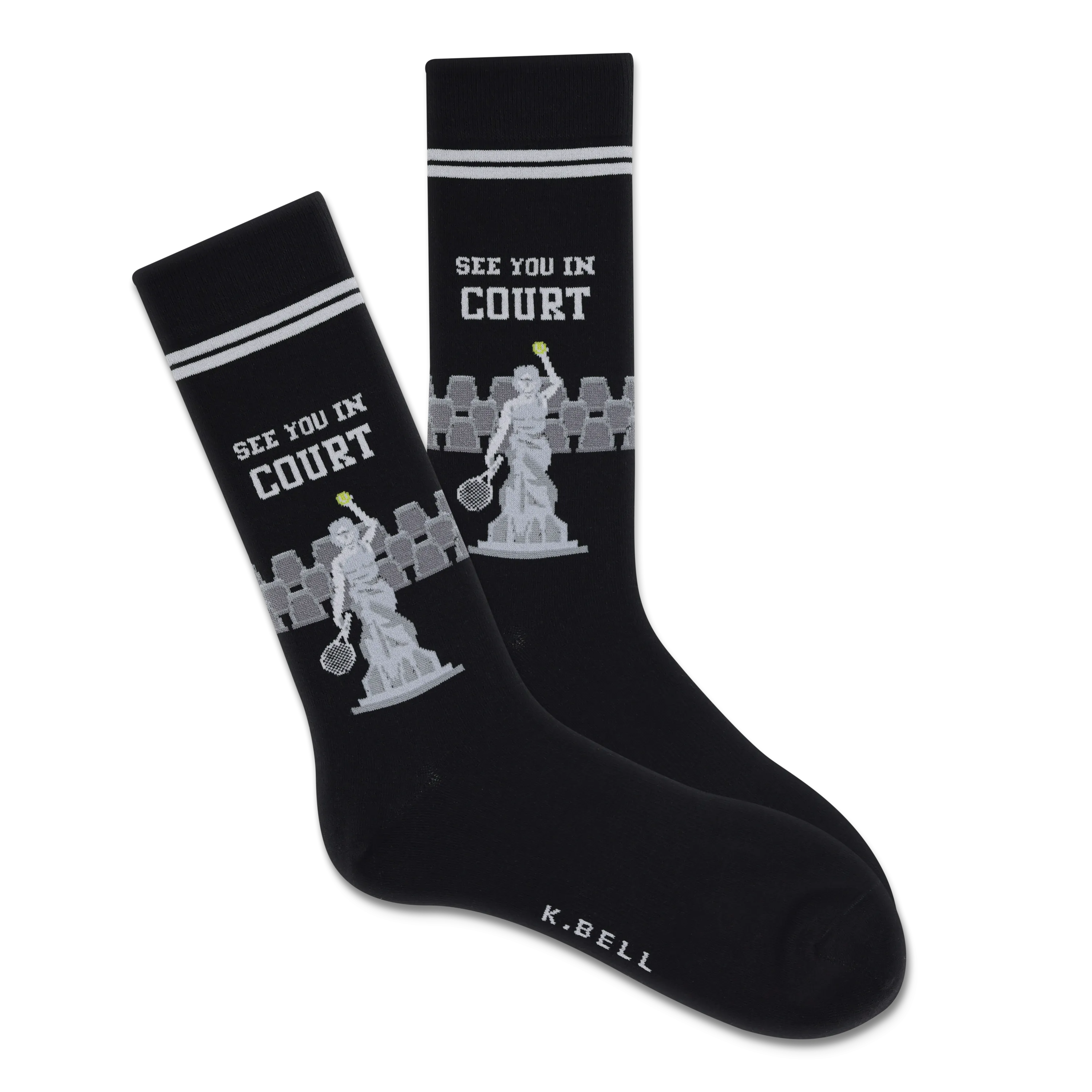 K.Bell Men's See You In Court Active Crew Sock