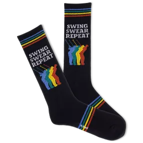 K.Bell Men's Swing Swear Repeat Active Crew Sock