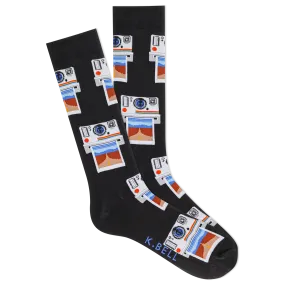 K.Bell Men's Vintage Camera Photos Crew Sock