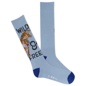 K.Bell Men's Wild and Free Tiger Active Crew Sock