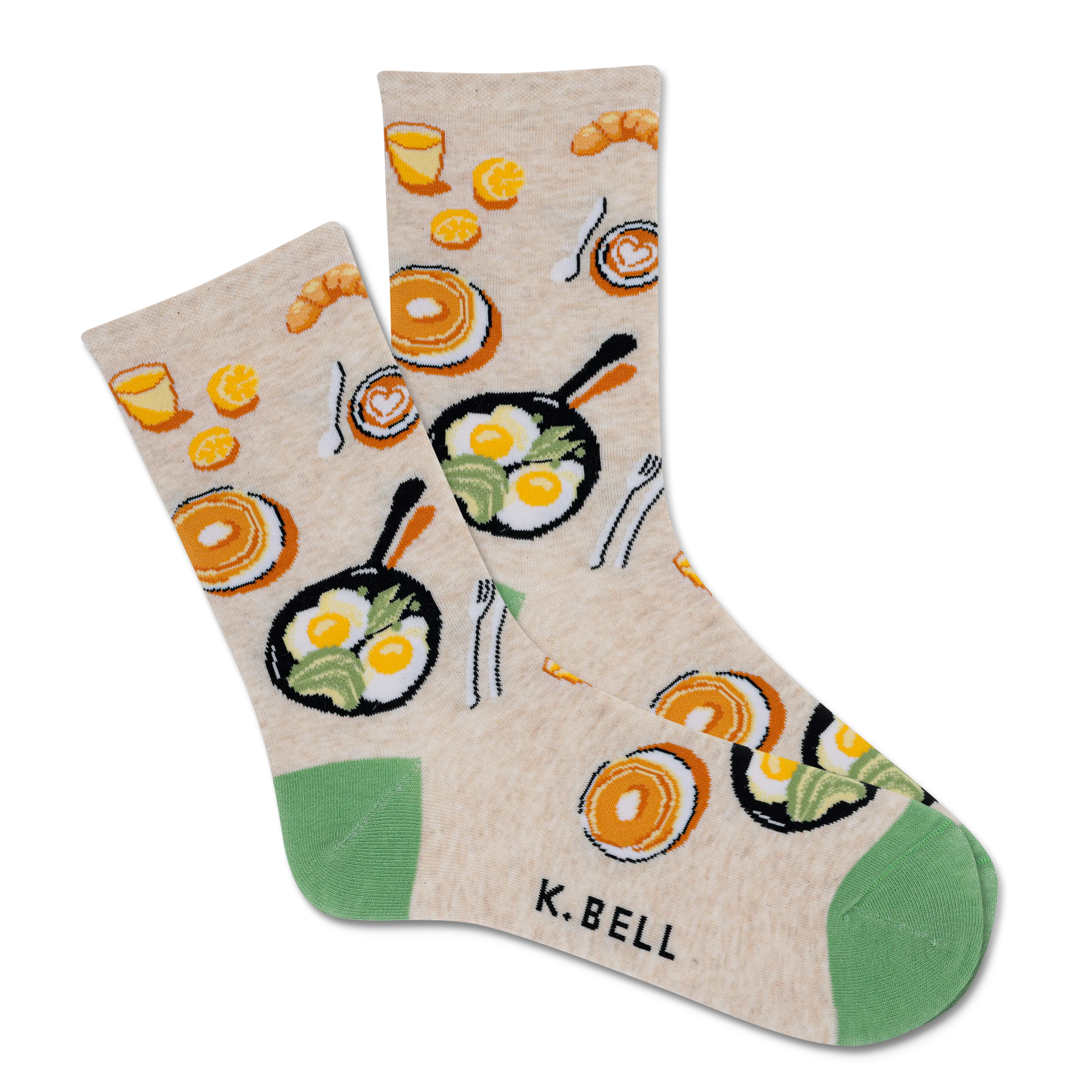 K.Bell Women's Breakfast In Bed Crew Sock