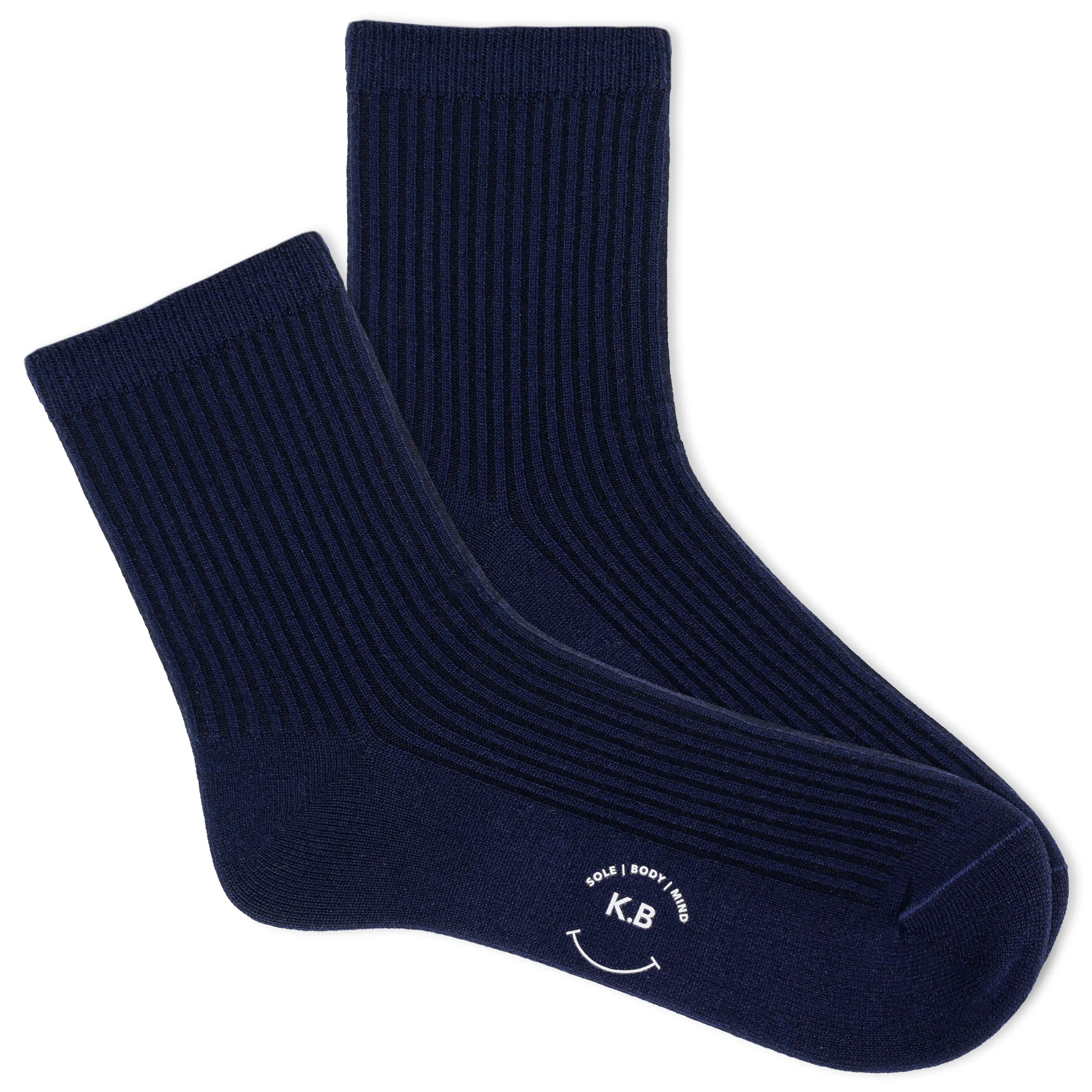 K.Bell Women's Ribbed Ankle Crew Sock