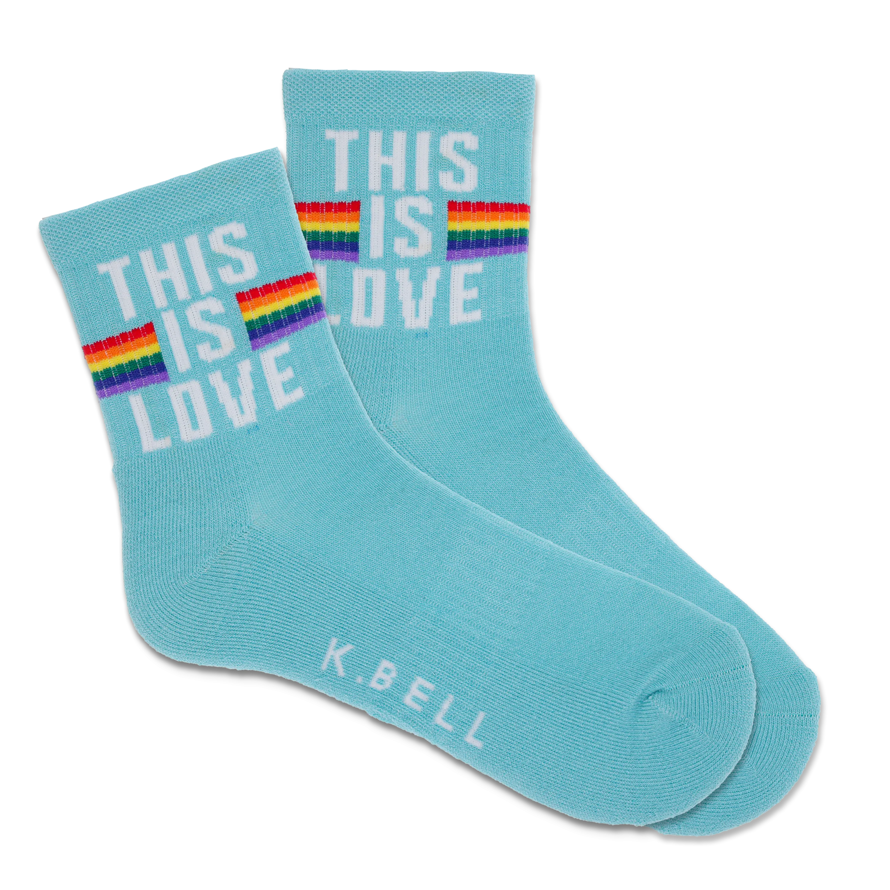 K.Bell Women's This Is Love Active Crew Sock