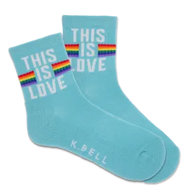 K.Bell Women's This Is Love Active Crew Sock