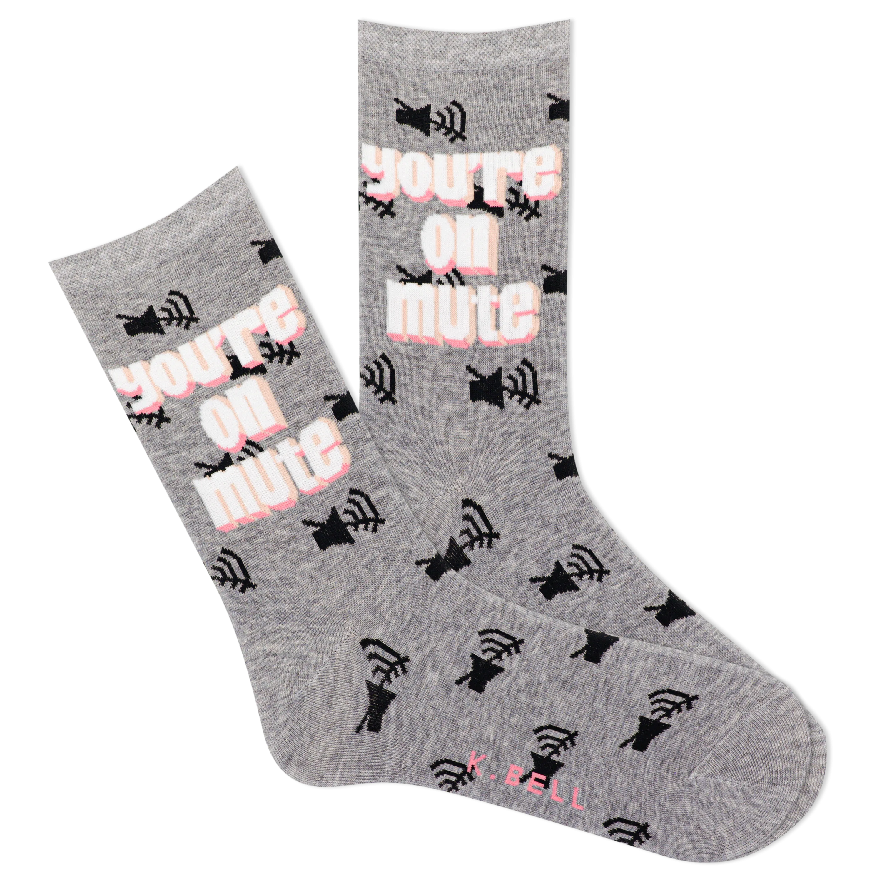 K.Bell Women's You're On Mute Crew Sock