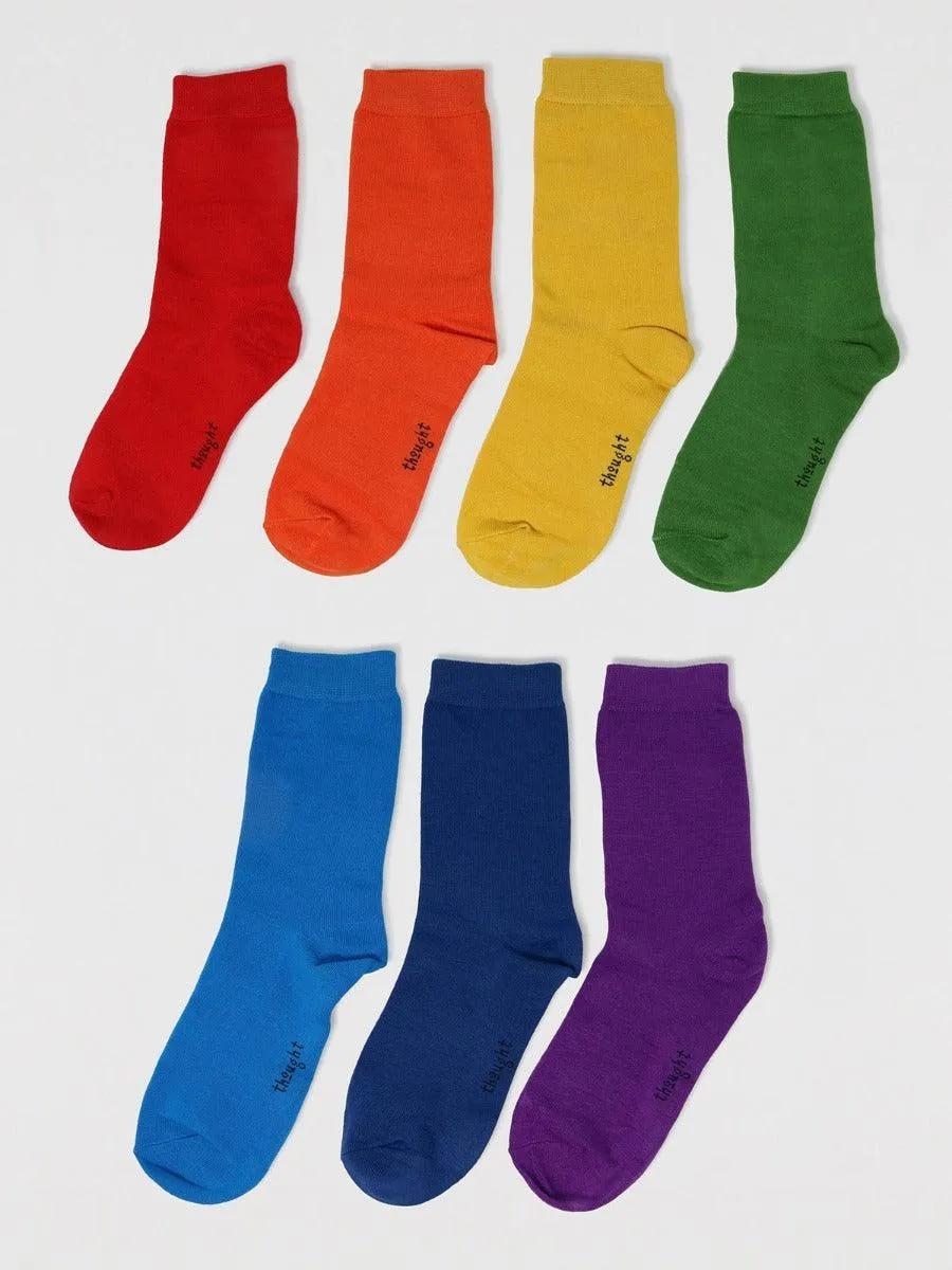 Kid's Rainbow Bamboo 7 Pack Sock Box