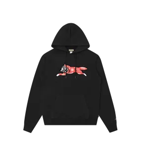 KIRIGAMI FLOCK RUNNING DOG HOODIE - BLACK