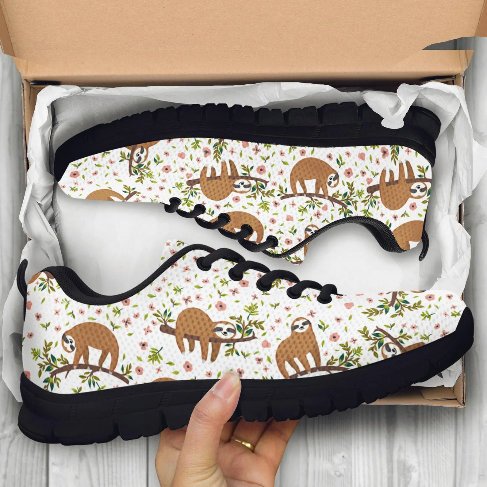 Lazy Sloth Shoes Sloth Printed Sneakers Sloth Running Shoes Sloth Lover Gifts Clothing for Womens Mens Kids Adults