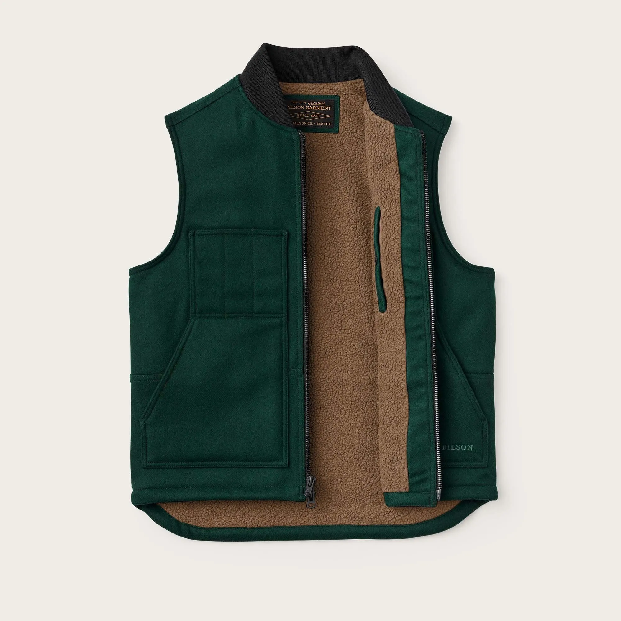 LINED MACKINAW WOOL WORK VEST