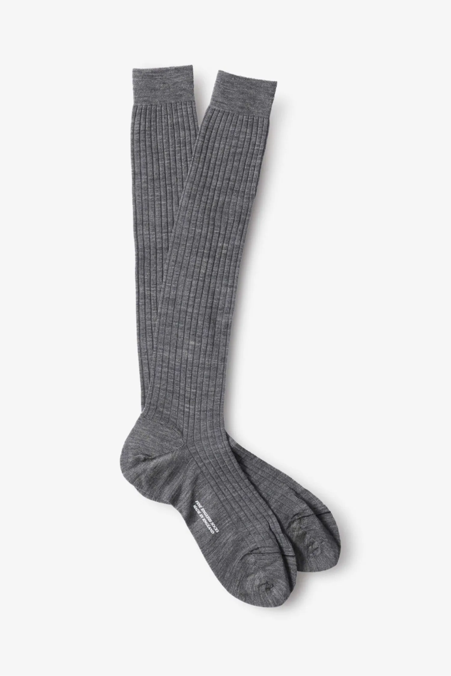 Long Ribbed Merino Sock School Grey