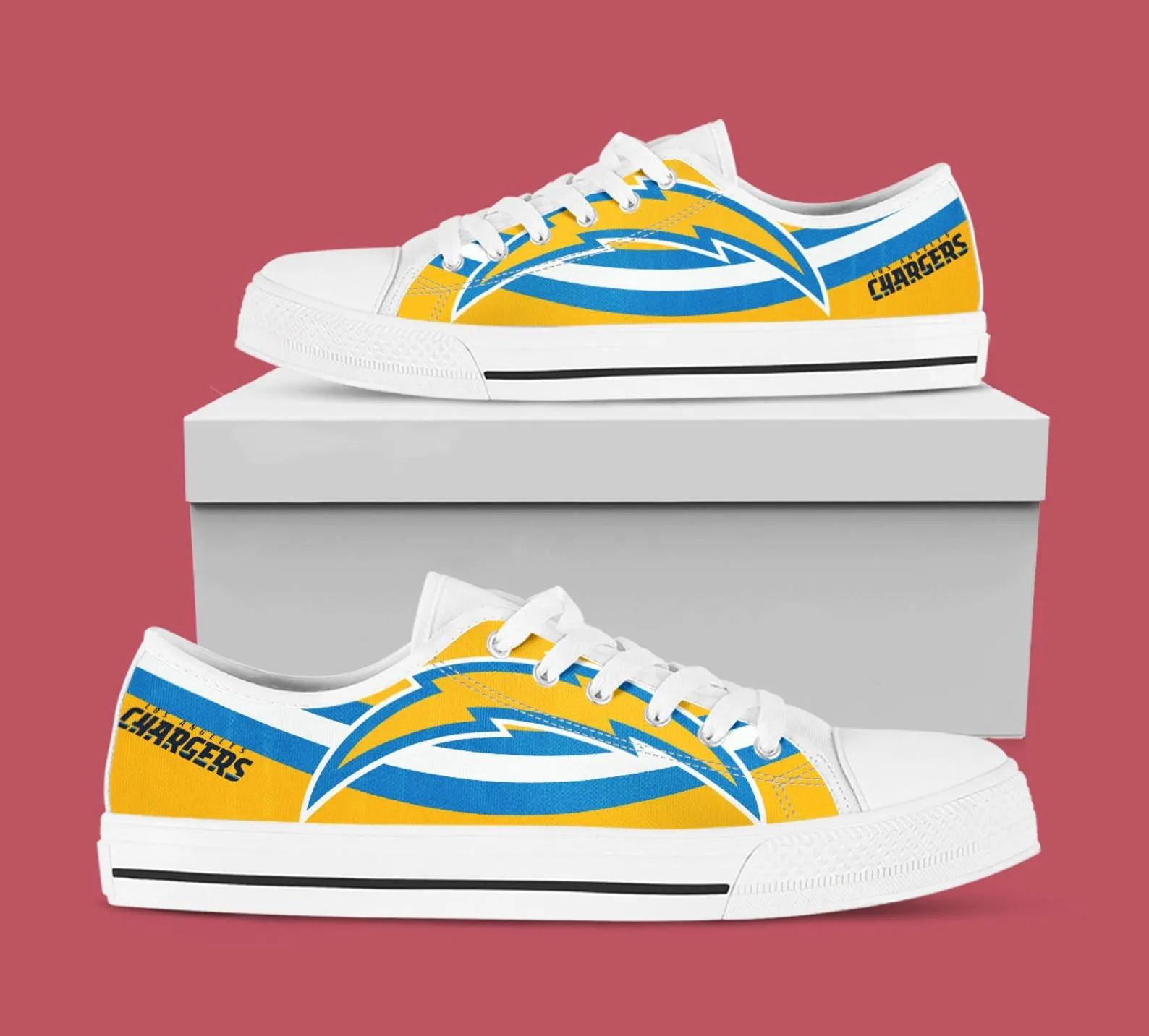 Los Angeles Chargers Custom Lowtop, Football Custom Shoes, Sport Lowtop, Canvas Shoes, Canvas Lowtop, Unisex Shoes, Gift Birthday