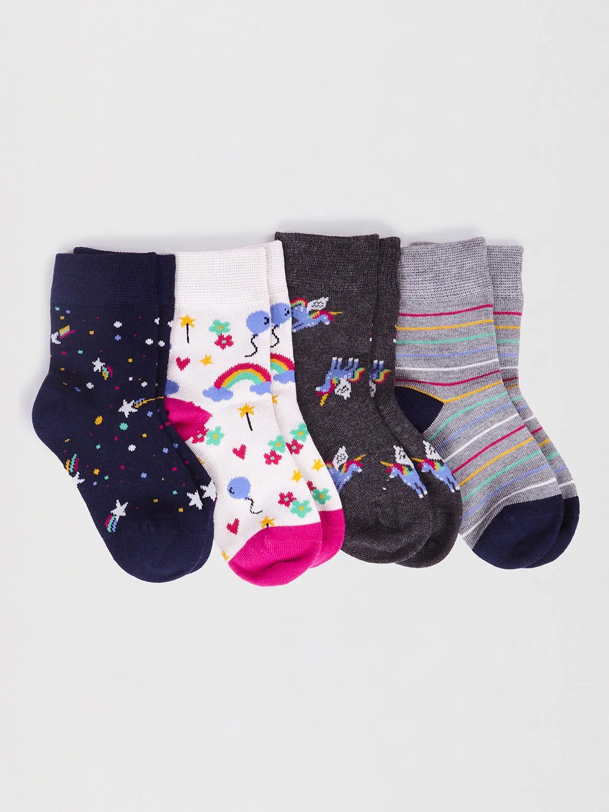 Luma Bamboo Unicorn Kids 4 Sock Gift Box - Multi