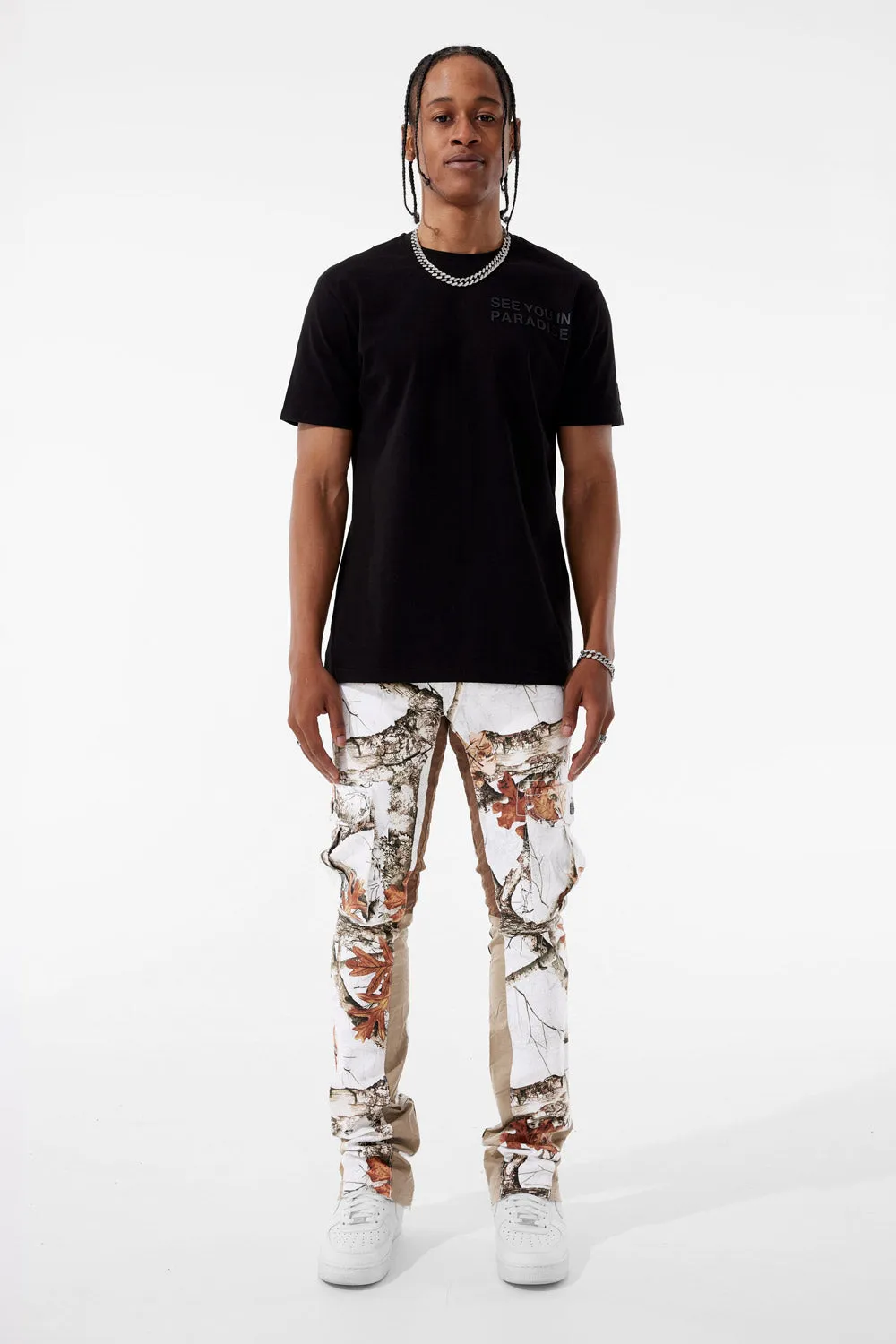 Martin Stacked - Camo Cargo Denim (Snow Camo)