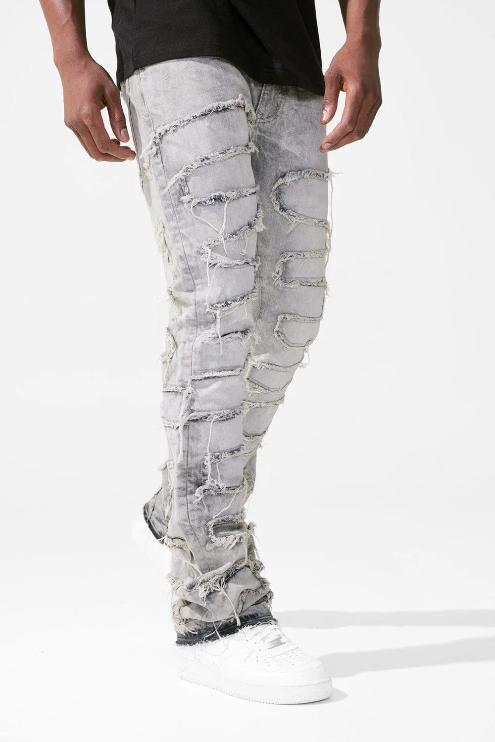 Martin Stacked - Python Denim (Bone White)