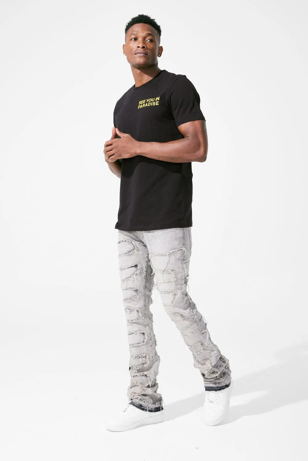 Martin Stacked - Python Denim (Bone White)