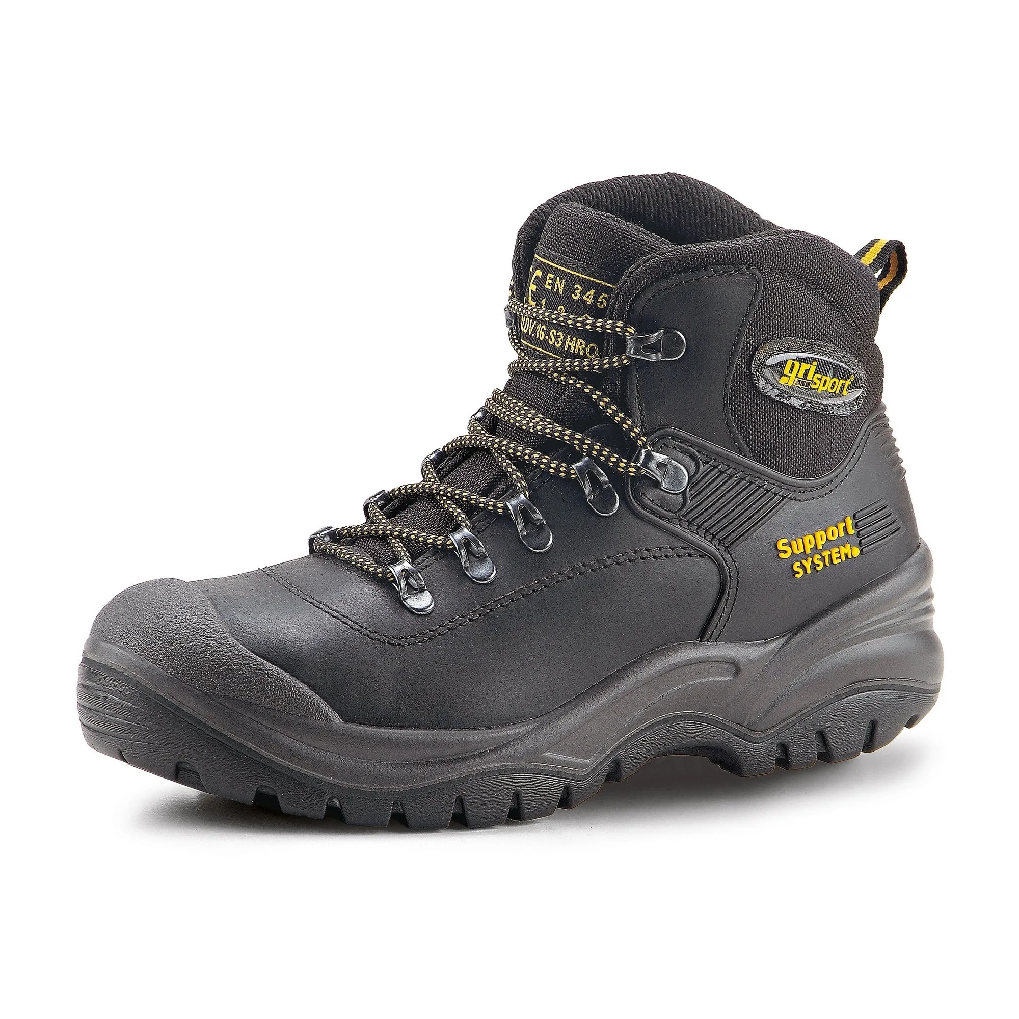 Mens Gri-Sport Work Boot Leather steel Toe Work Black Contractor