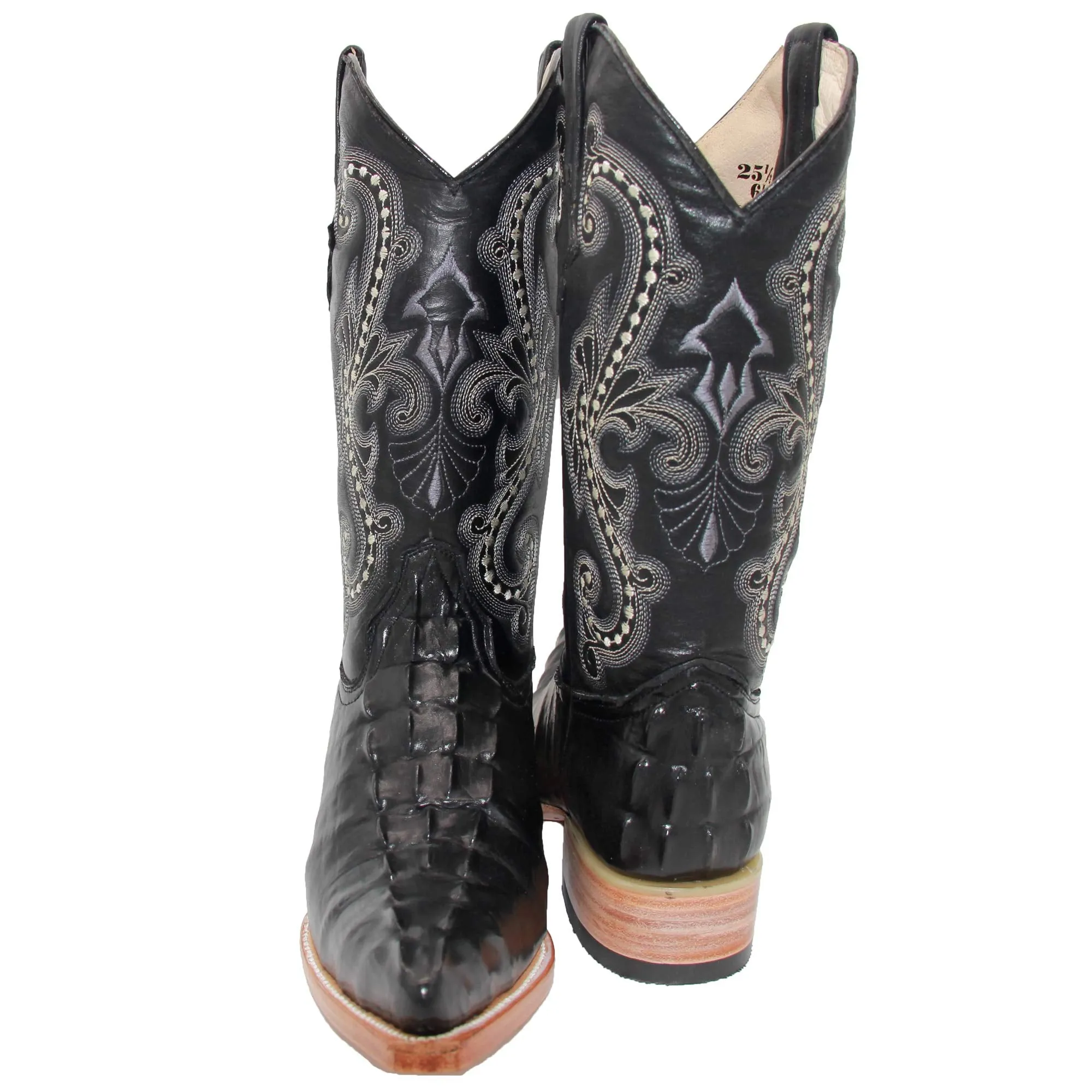 Mens Snip Toe Crocodile Alligator Print Cowboy Western Boot