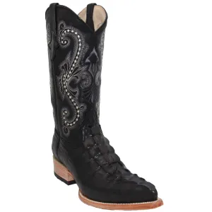 Mens Snip Toe Crocodile Alligator Print Cowboy Western Boot