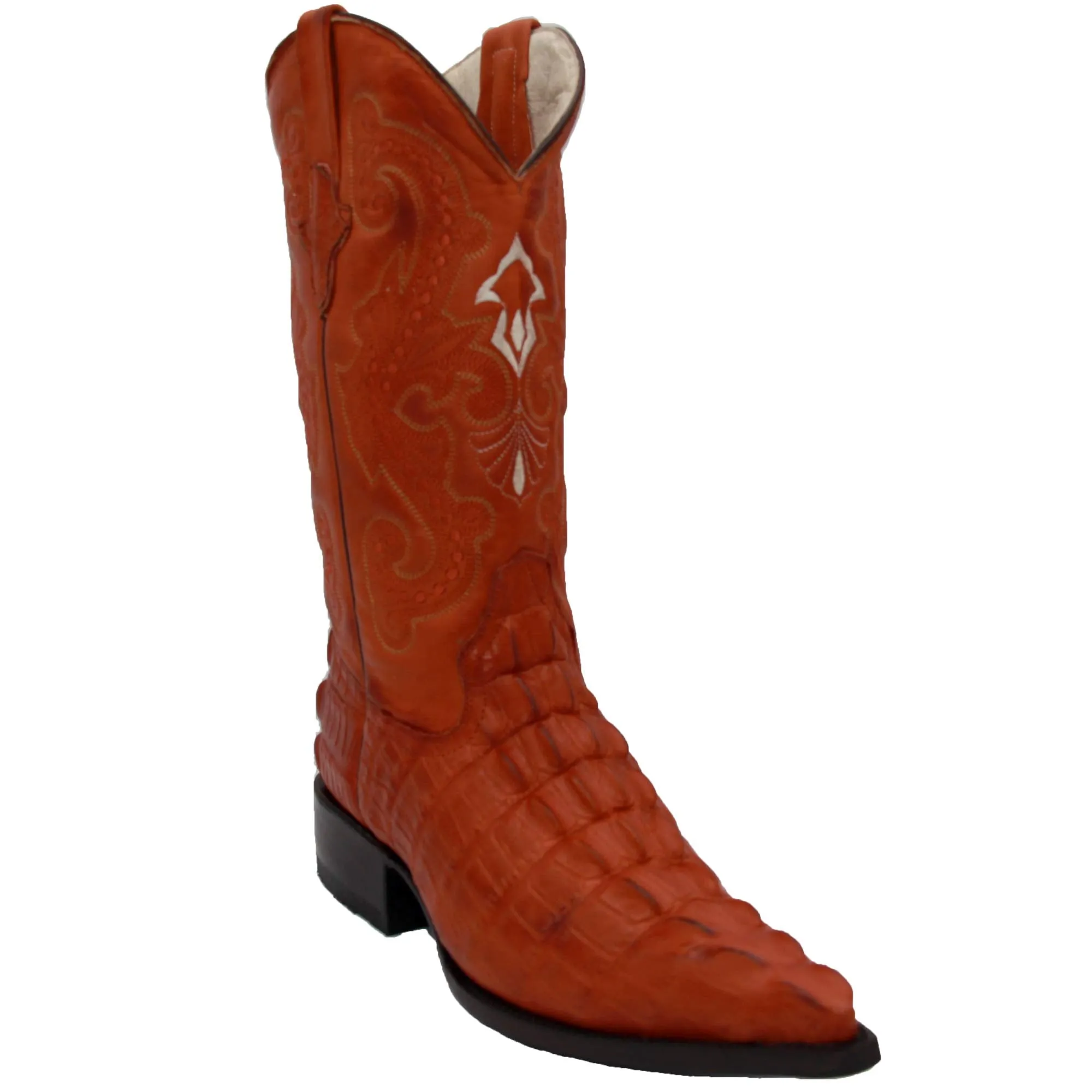 Mens Snip Toe Crocodile Alligator Print Cowboy Western Boot