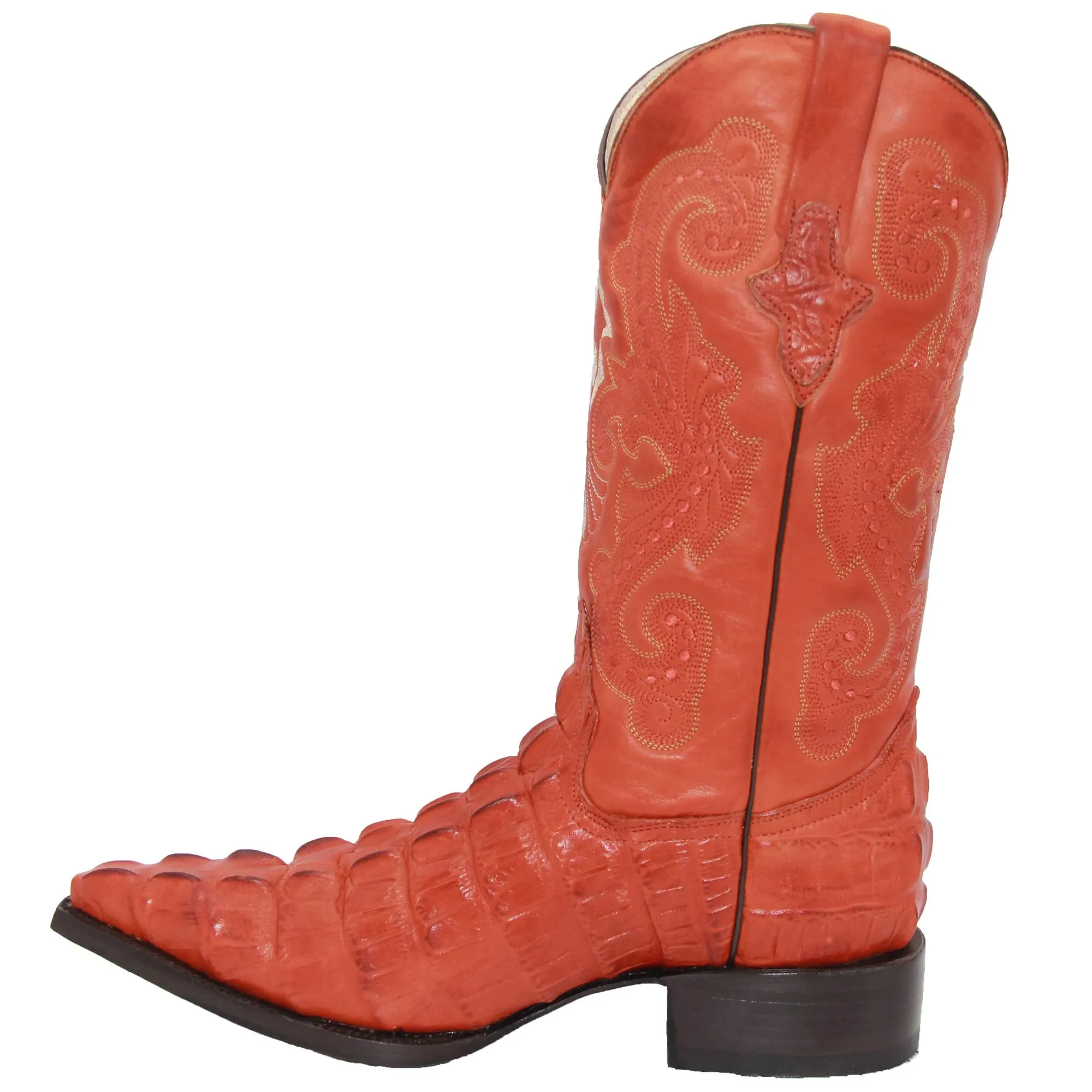 Mens Snip Toe Crocodile Alligator Print Cowboy Western Boot