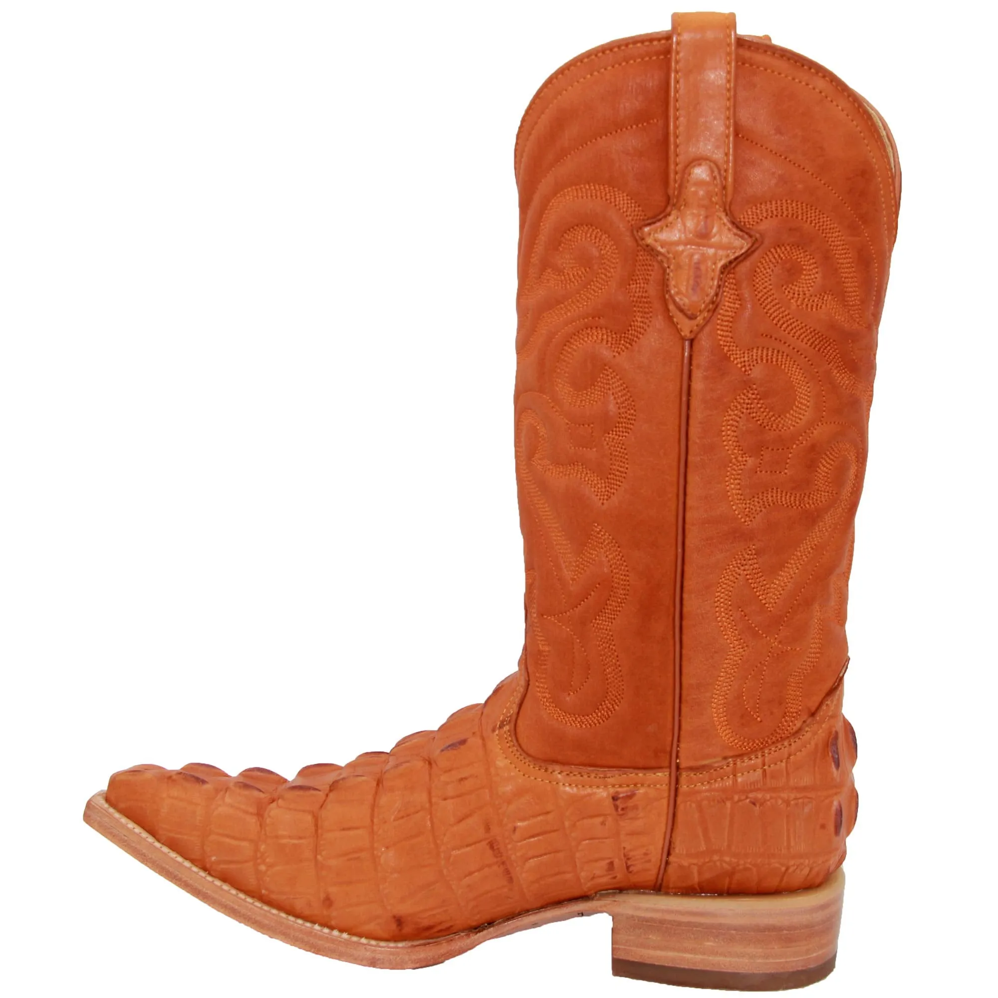 Mens Snip Toe Crocodile Alligator Print Cowboy Western Boot