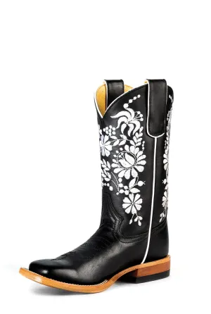 Miss Macie Bean Kids Girls Dylan Black Water Leather Fashion Boots