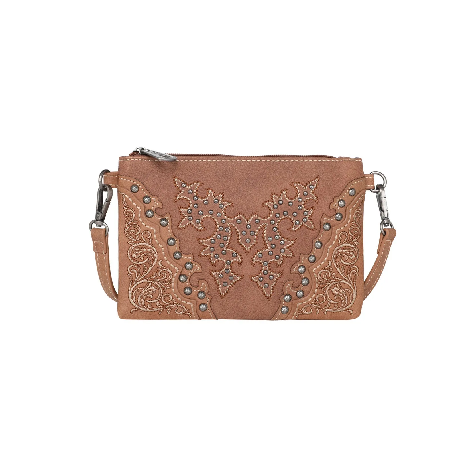 Montana West Boot Scroll Embroidered Crossbody Clutch