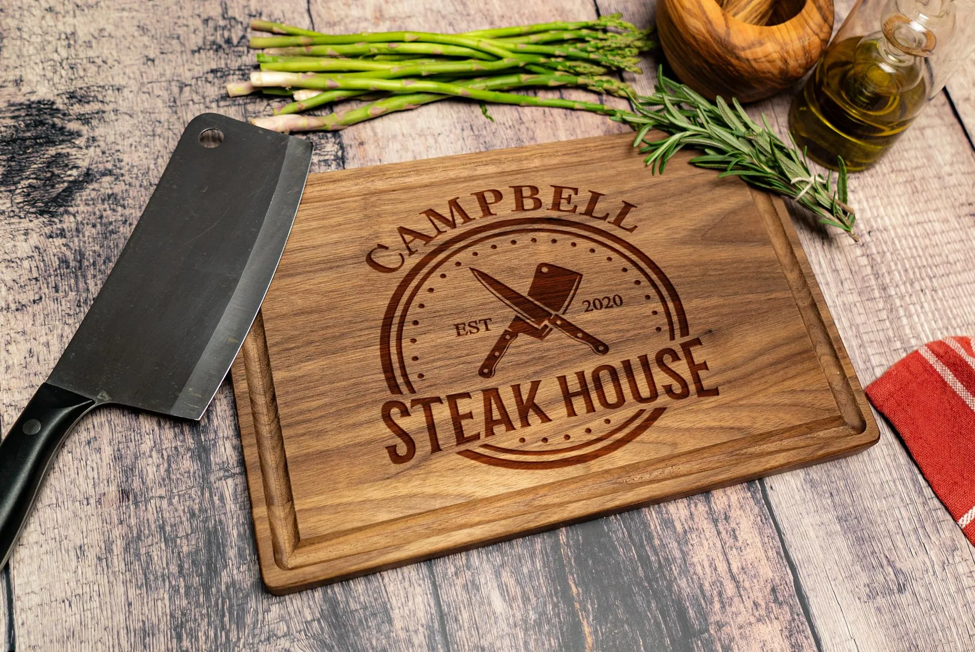 Personalized Dad Cutting Board - Custom Wood Grill Board For BBQ Masters