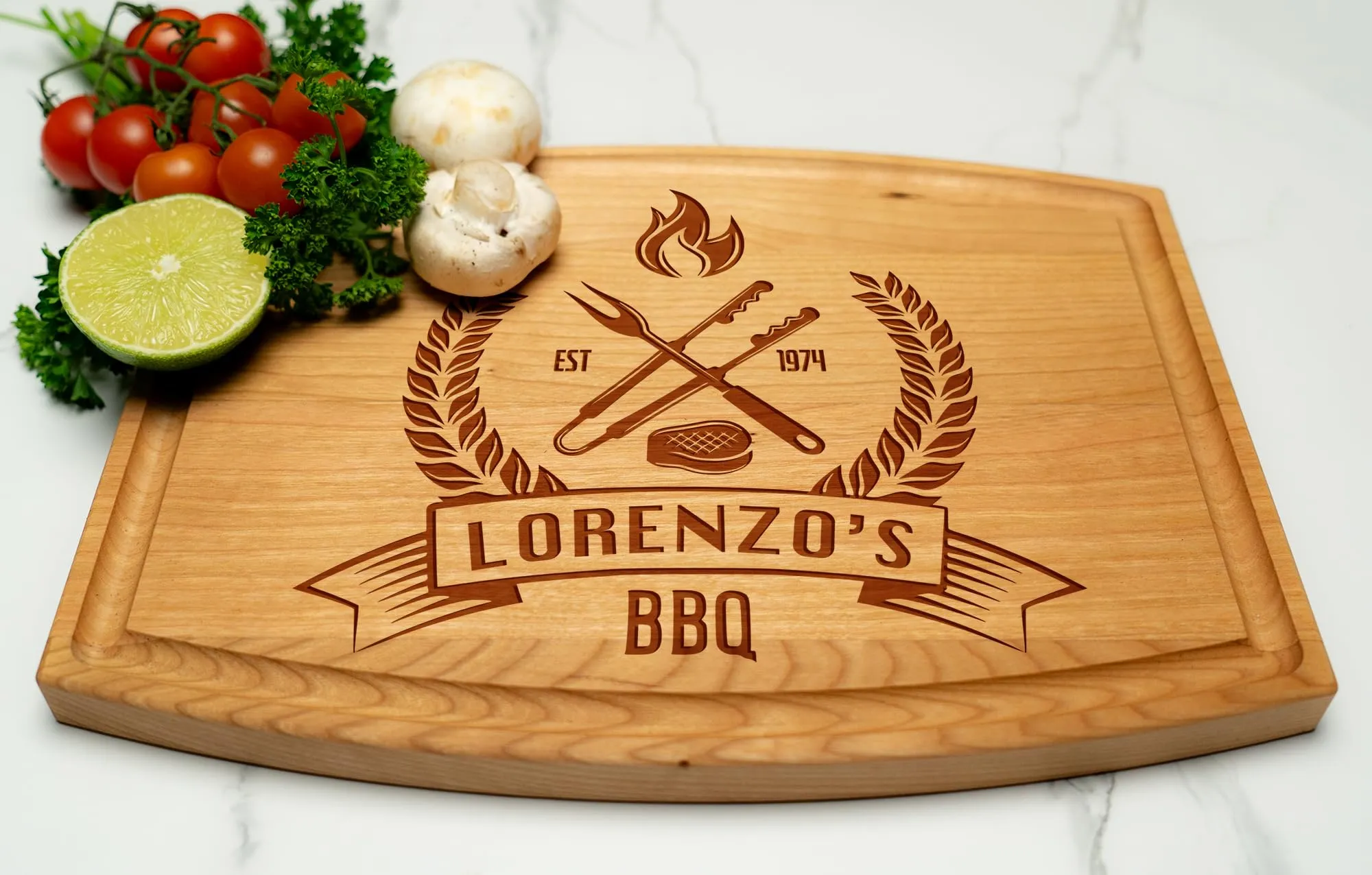 Personalized Dad Cutting Board - Custom Wood Grill Board For BBQ Masters