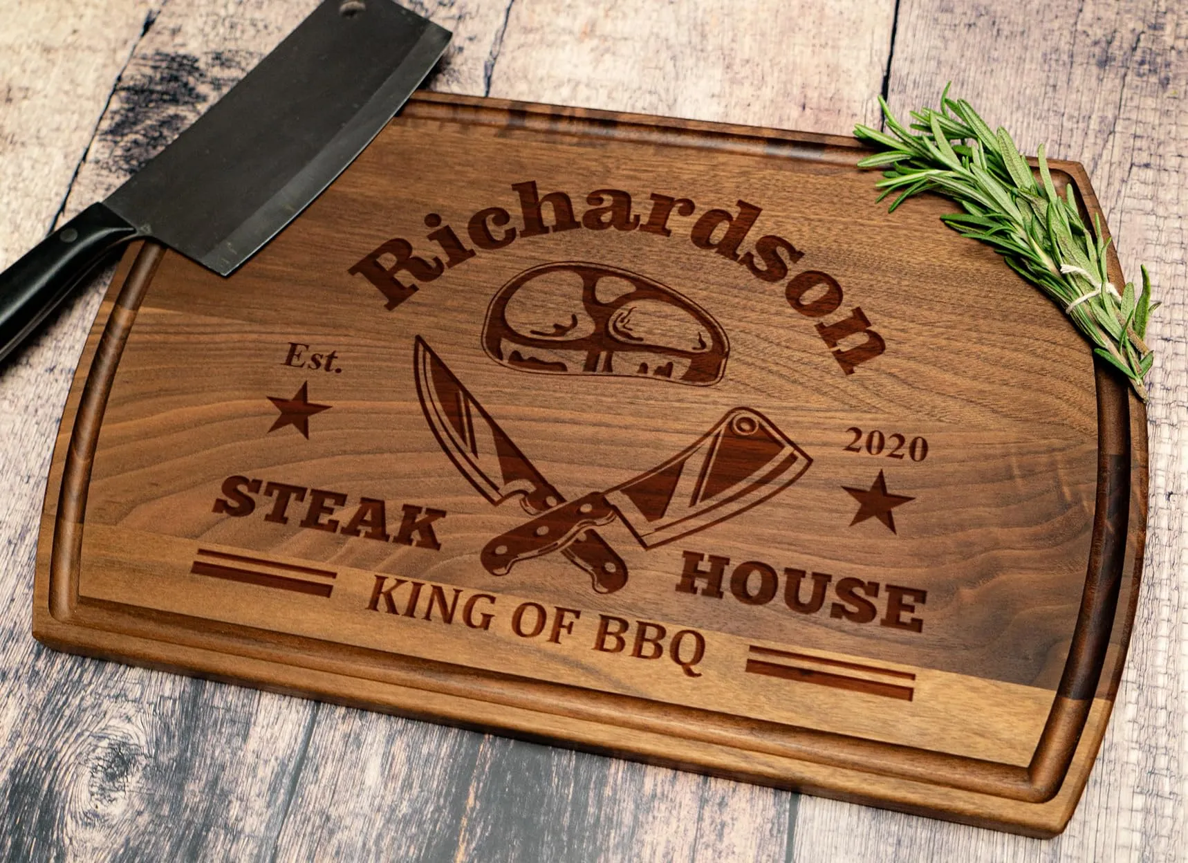 Personalized Dad Cutting Board - Custom Wood Grill Board For BBQ Masters