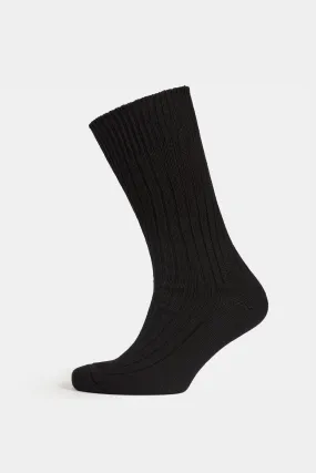 Premium Cotton Sock Rib - Black