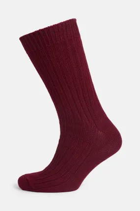 Premium Cotton Sock Rib - Burgundy