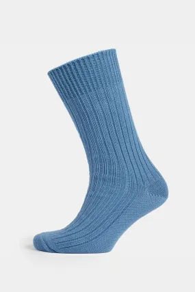 Premium Cotton Sock Rib - RAF Blue