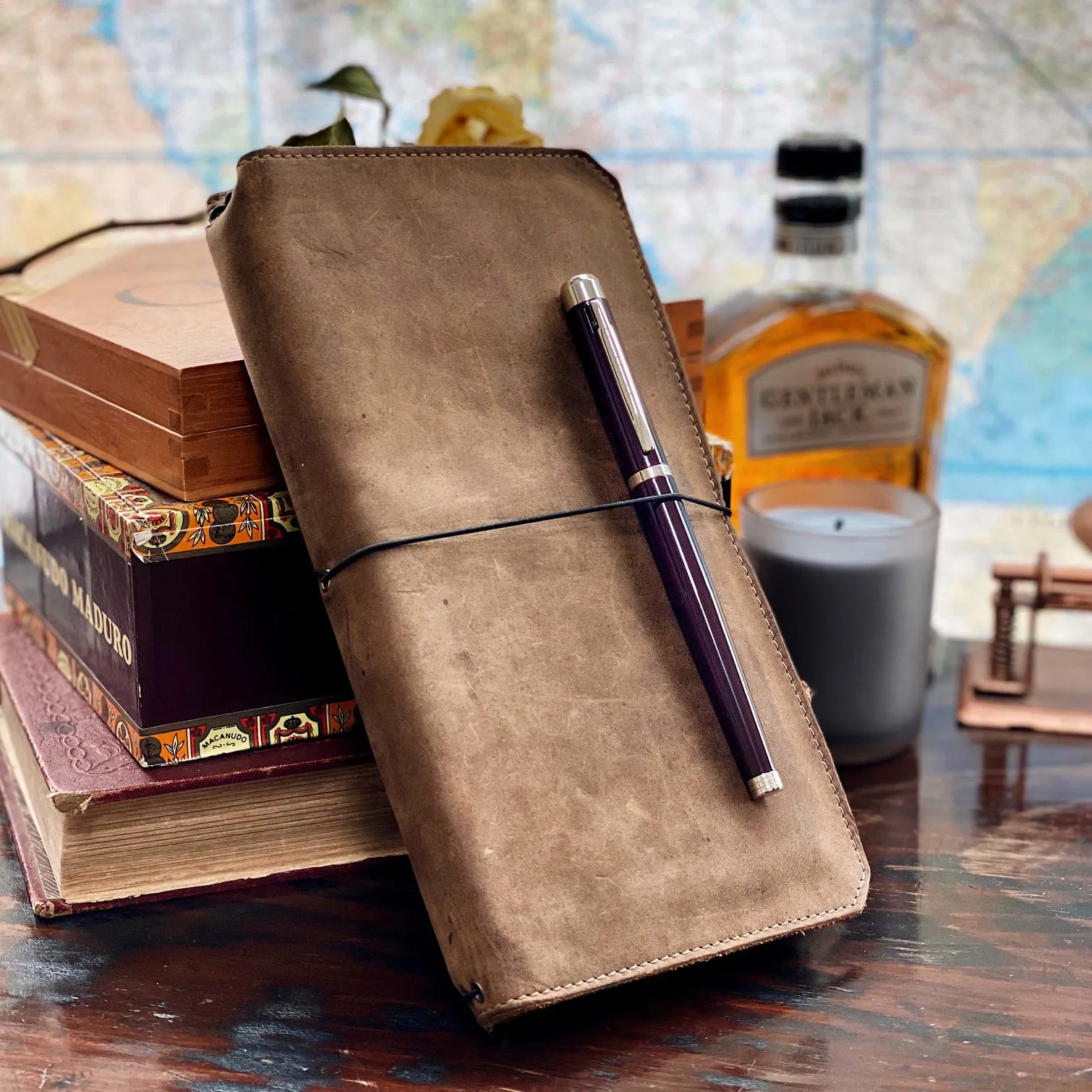 "VN" - Vagabond Boot Brown Leather Notebook Covers