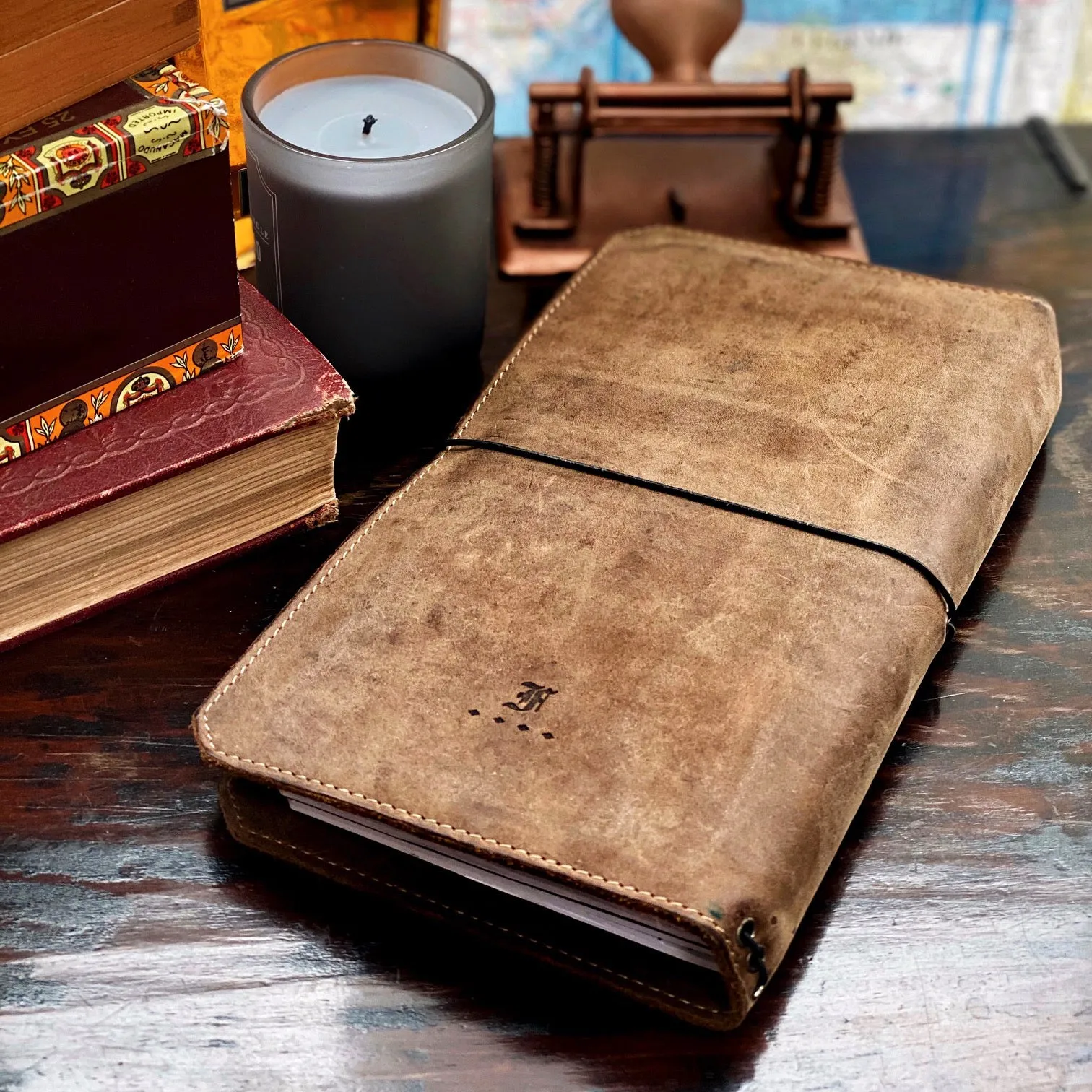 "VN" - Vagabond Boot Brown Leather Notebook Covers