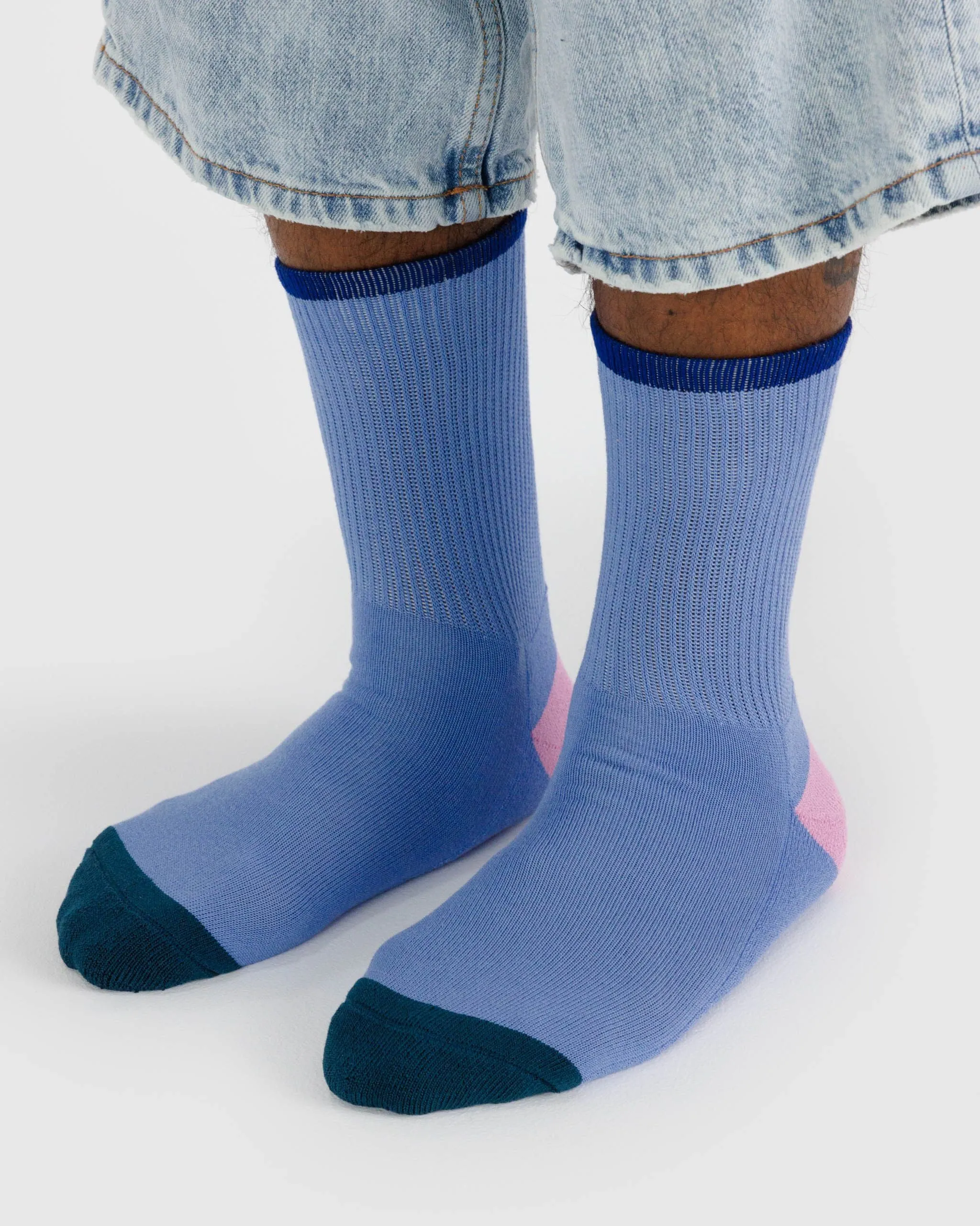 Ribbed Sock - Cornflower Mix