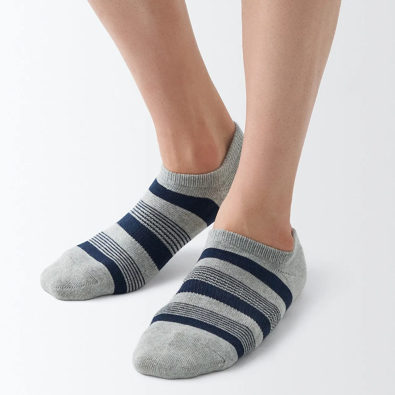 Right Angle Pile Stripe Sneaker Socks