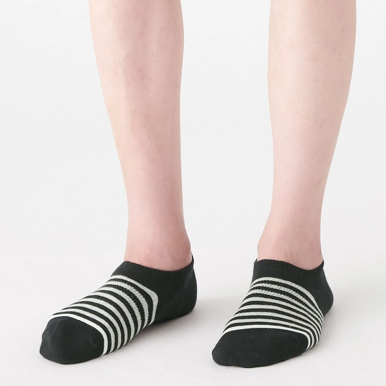 Right Angle Striped Sneaker Socks