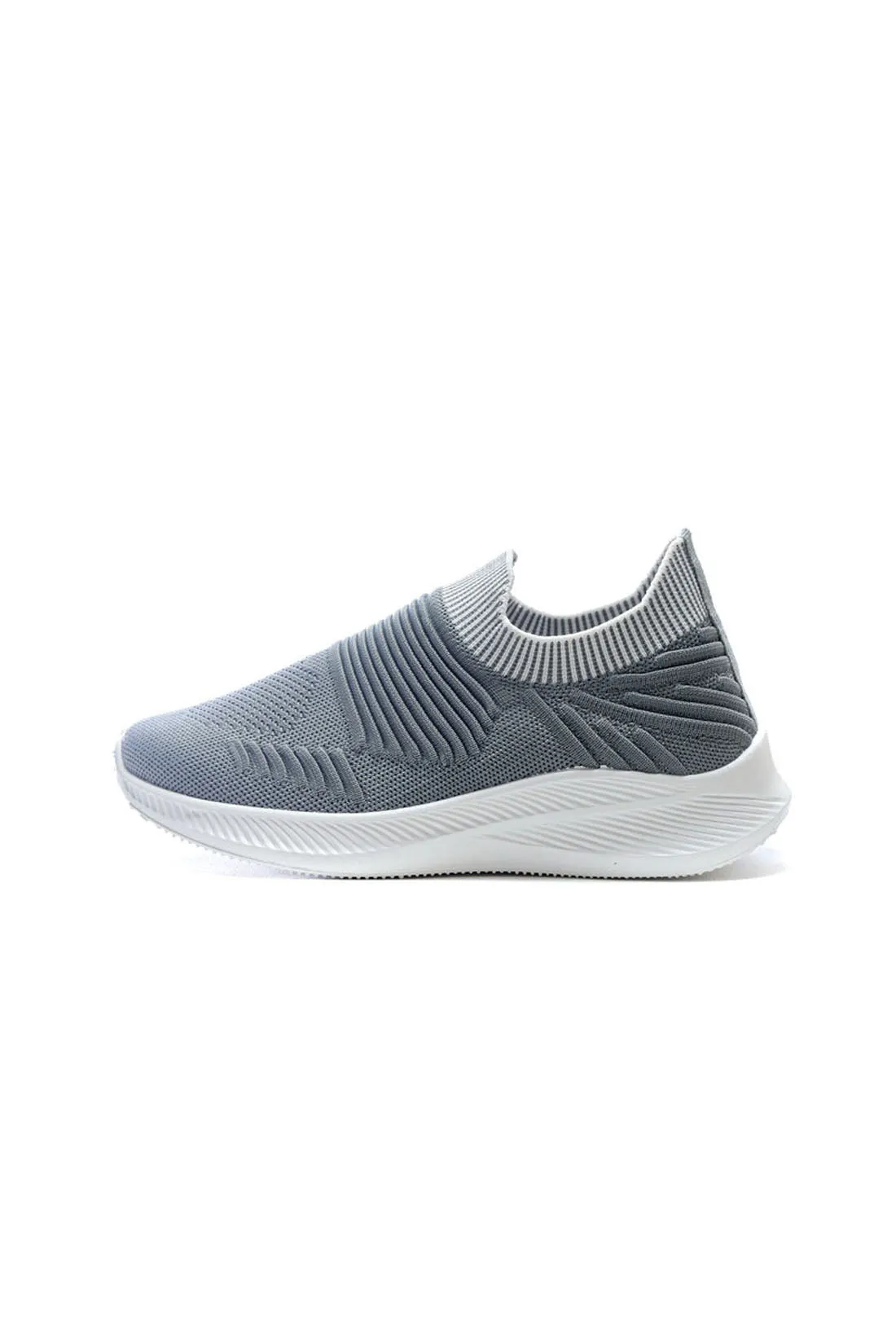 Sock Sneakers - Canvas Material - Slip-On - Grey