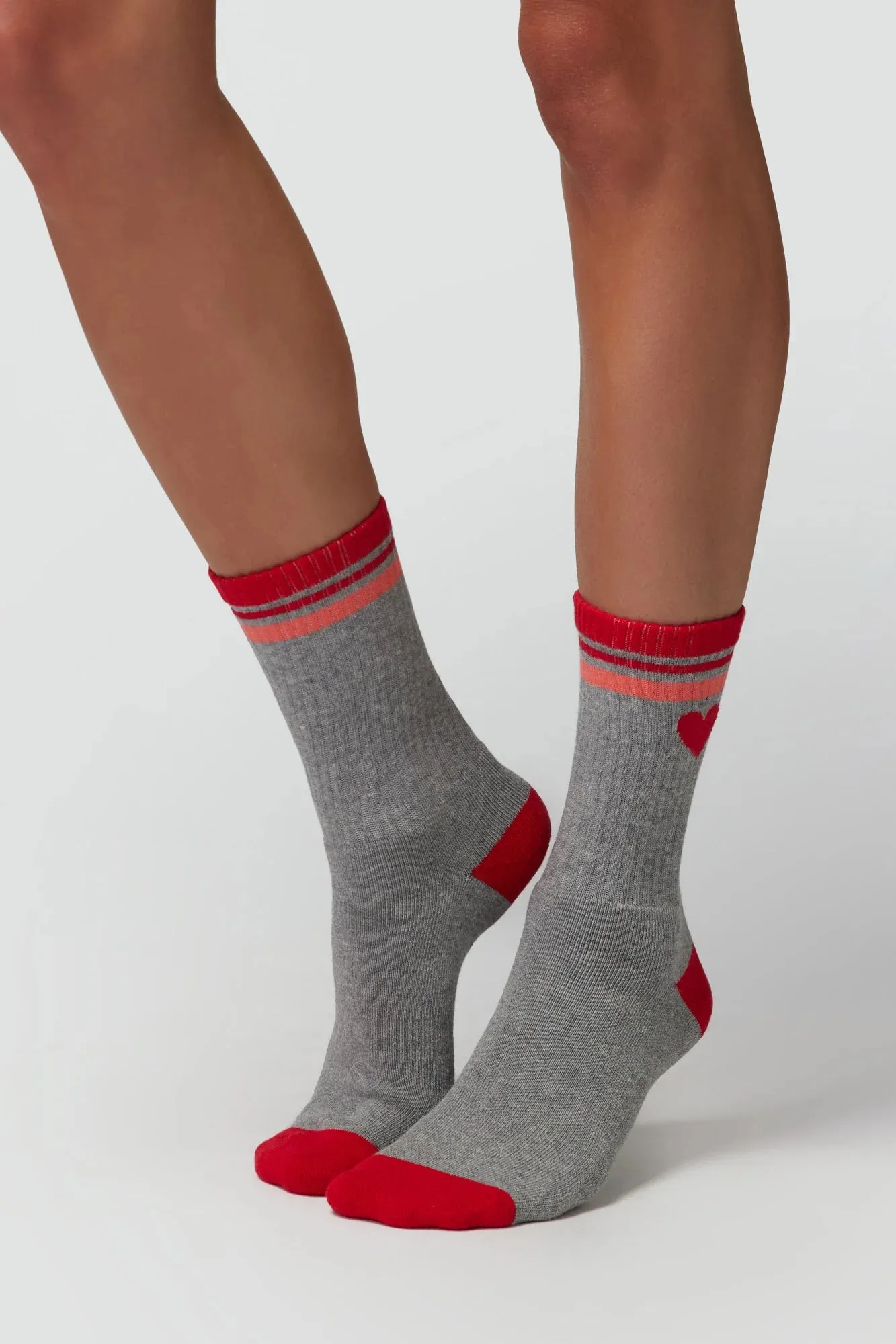 Spiritual Gangster Heather Grey One Heart Crew Sock