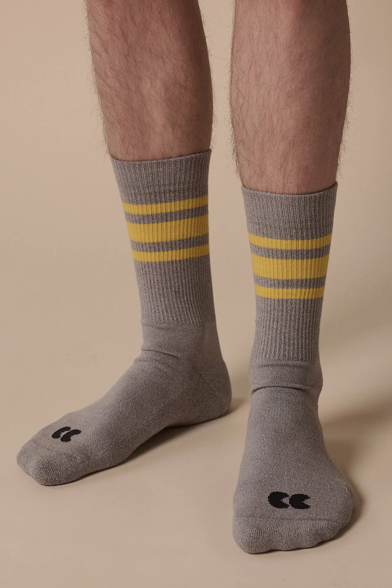 Sports Cotton Sock Calf 3 Pack - Grey/Mixed Stripe